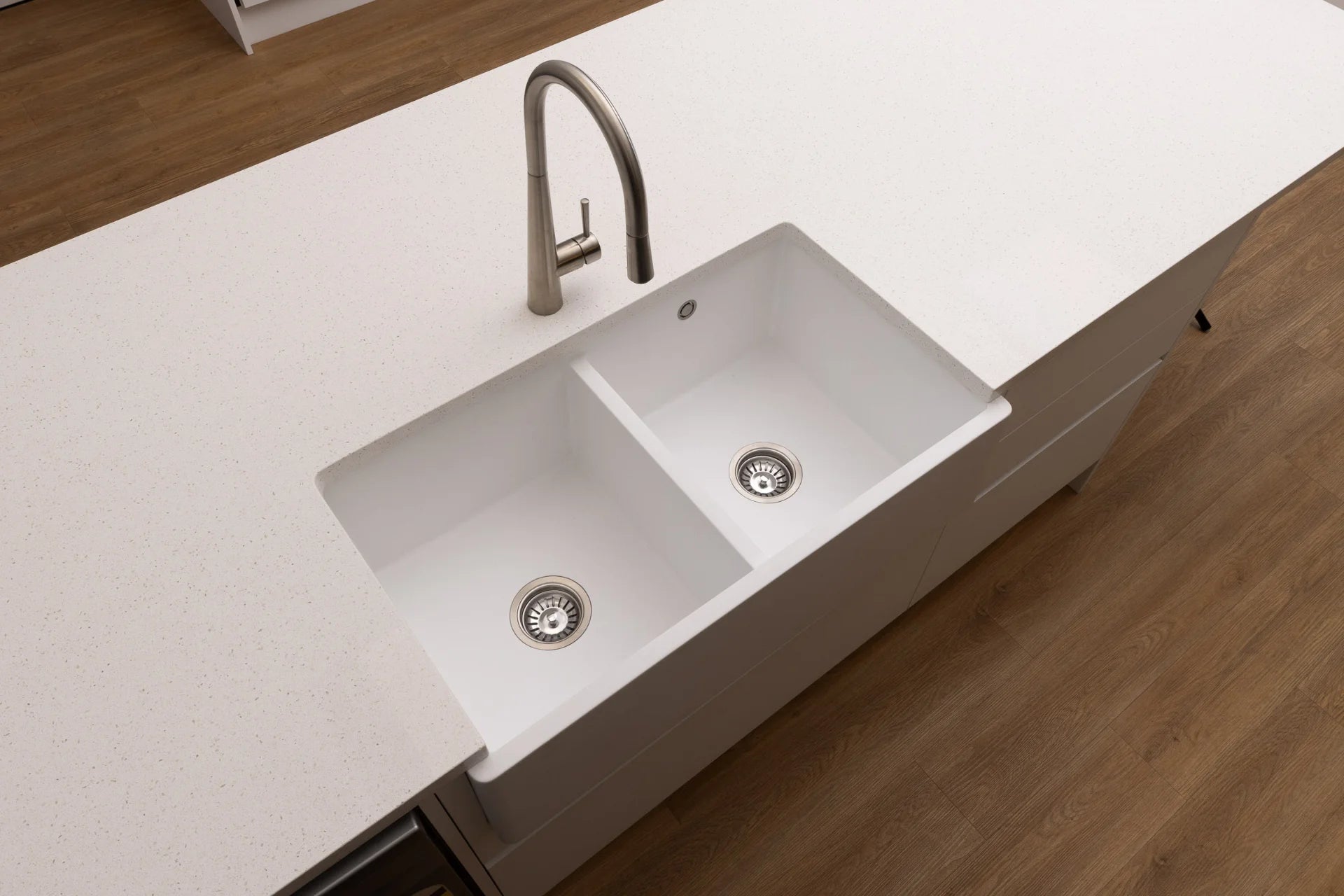 394/394 Double Butler Sink (White Granite)